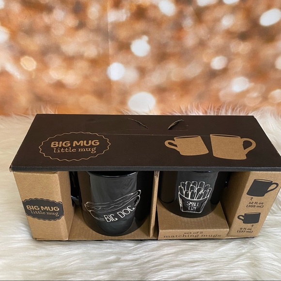 Matching Big Mug Little Mug Big Dog & Small Fry Black Mugs - Picture 2 of 3